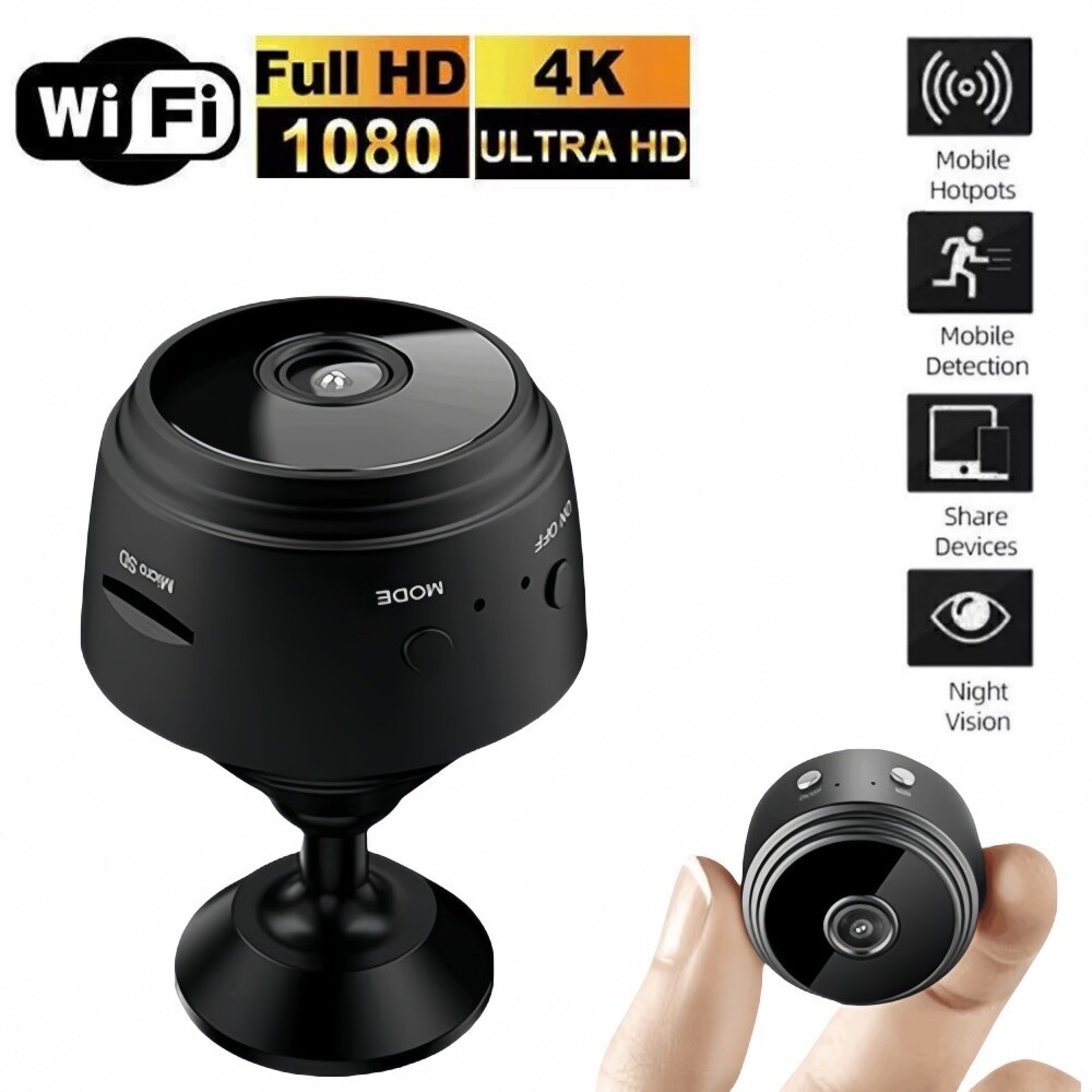1080P Wireless WiFi CCTV Indoor & Outdoor MINI IP Camera CAM Home Security Black