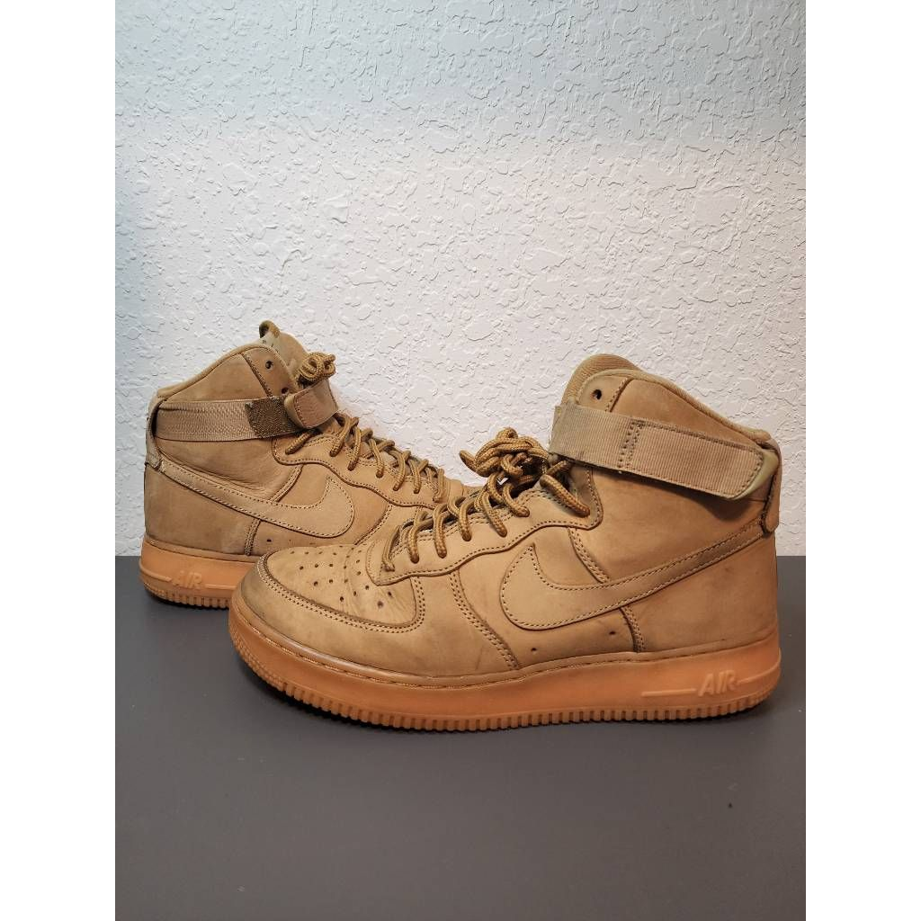 Nike Mens Air Force 1 High 07 LV8 WB Flax Sneakers Brown 882096