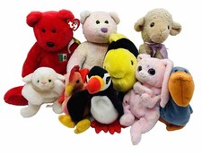 *LOT of 9* Beanie Babies & Buddies; Osito/Puffer/Fleece/Tie Dye/Pelican/Strut