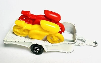 1980s Majorette Rail Route Remorque Moto Trailer 21780 France White Diecast Toy - Image 1 of 4