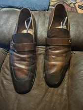 Gucci Made in Italy Vintage GG Logo Men's Dress Brown Shoes Size 11
