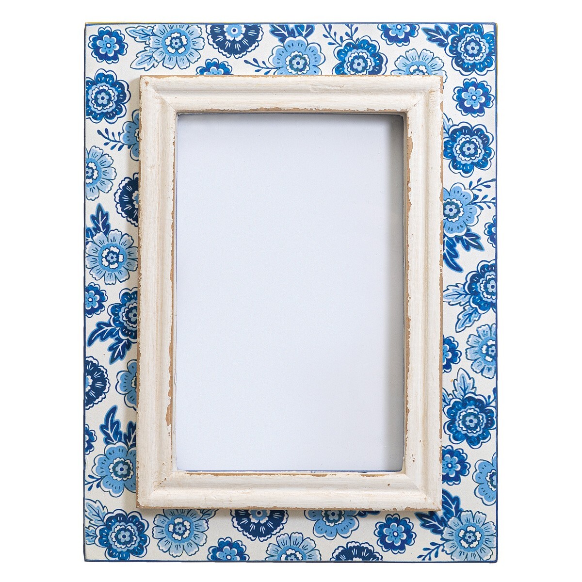 Sass & Belle Blue Willow Shabby Chic Wooden Frame for 6 x 4"" Photo Photoframe