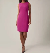 Kasper Women's Petite Sleeveless Princess-Seam Sheath Dress Cerise Size 6P