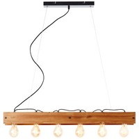 HäNgelampe, 150 X 90 X 14 Cm, 6 X E27, Max. 42 W, KüRzbar, Metall/Holz
