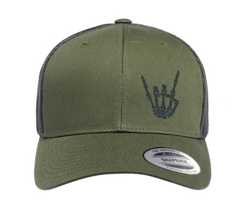 ROCK SIGN SKULL HAND HORNS CAP HAT Flexfit yupoong Camouflage snapback BASEBALL - Picture 16 of 21