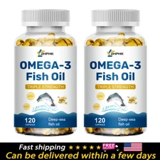 omega 3 fish oil capsules 3x strength 2600mg epa & dha, highest potency 240