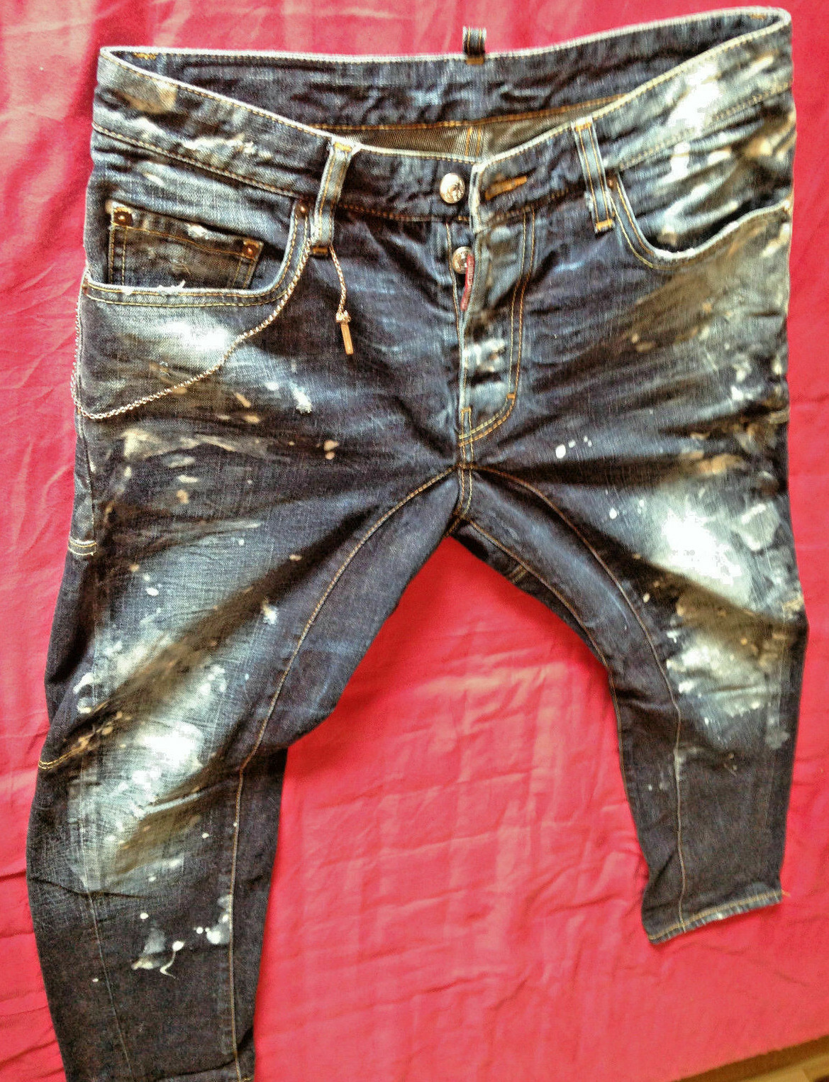 RRP €700 Authentic DSQUARED painted biker jeans S71LA0418 Tag.48 image 5