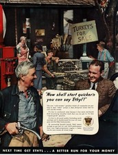 1937 Ethyl Gas Station Country Store Vintage Print Ad