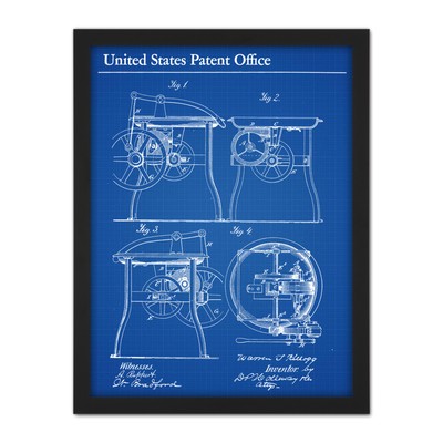 Kellogg Blacksmith's Forge 1873 Patent Plan Framed Wall Art Print 18X24 In