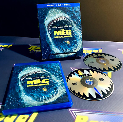 The Meg (Blu Ray & DVD 2-Disc Combo , 2018) w Slipcover Jason Statham, Ruby Rose