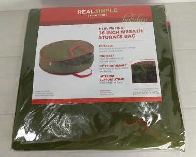 Real Simple Heavyweight 36'' Holiday Wreath Storage Bag. 