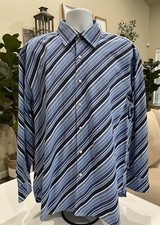 Tommy Hilfiger 80's 2 Ply Fabric Men's Long Sleeve Button Down Shirt Size XL