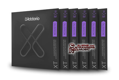 6 Sets! D'Addario XT Acoustic Phosphor Bronze, Custom Light, 11-52, XTAPB1152