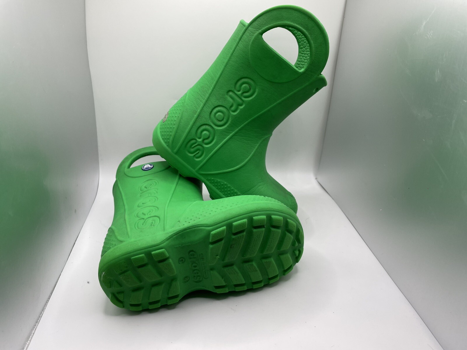 Crocs Toddler Little Kids Size C8 Handle It Rain Boots Grass Green