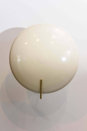 Mid Century Modern 2 Disk Shade Wall Sconce - Brass Wall Light Fixture by H D - Picture 2 of 14