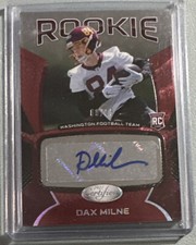 DAX MILNE 2021 Panini Certified Rookie Autograph Mirror Etch Red Prizm RC 08/25