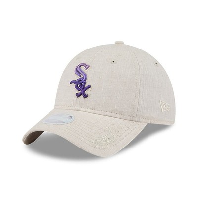 New Era Women's 9TWENTY Floral Visor Chicago White Sox Linen Beige 14542008