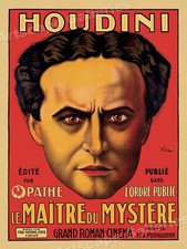 Houdini 1910 - Escape Artist - Master of Mystery Classic Magic Poster 24x32
