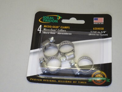 Ideal Tridon 6206058 Hy-Gear Clamps 5/16'' to 5/8'' Carded Four-Pack