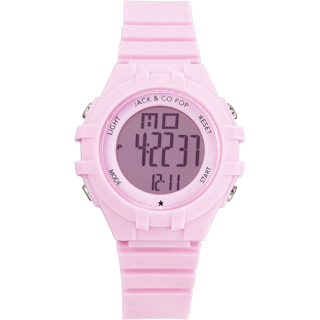 Jack&Co Pop Pink Digital Women's Watch, Date, Illumination, Chrono