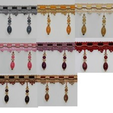 Braid Beaded Fringe Trimming  Available 10 Colours #2