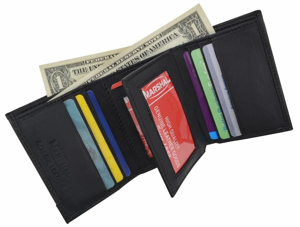 RFID Camuflaje Bloqueo Para hombres Cuero Camuflaje Clásico Triple Portatarjetas de Identificación Cartera NUEVO Foto 3 de 4