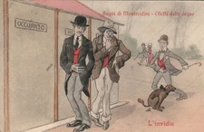 1915 Bagni di Montecatini Water Effects Envy Humorous Postcard