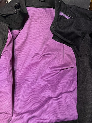 Women's Black/Purple Feather Biker Jacket Zip Pocket's Galore Secure Sz. 5X - Picture 17 of 20
