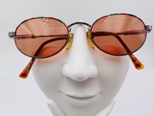 Vintage Bavaria Multicolor Silver Metal Oval Sunglasses FRAMES ONLY