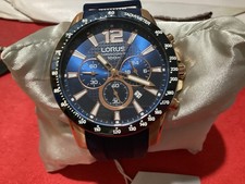 Lorus Men's Quartz chronograph Blue Dial. Brand New Boxed