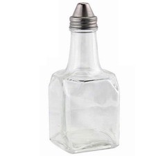 Vinegar Bottle Glass Dispenser Oil Cruet Pourer Shaker Drizzler Jar Square Base