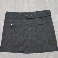 No Boundaries Vintage Y2K Grigio Plaid Micro Minigonna Ufficio Sirena Taglia 7