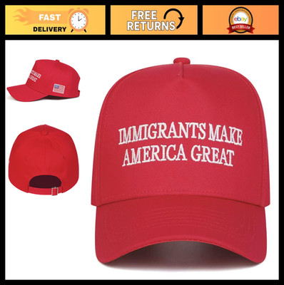 Embroidered Baseball Cap - Adjustable Trucker Hat for Men - Immigrants Make Amer