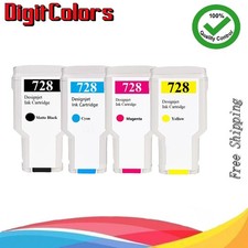 A Set 4 Colors 728 compatible ink cartridge For HP DesignJet T730 T830