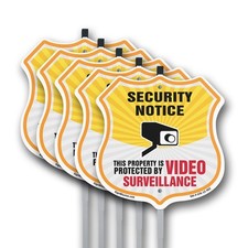 Security Notice Shield Sign This Property Is Protected B Shield Sign With Stake