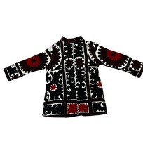 Handmade Upcycled Uzbek Suzani Embroidery Chapan Coat/Robe/Kaftan/Kimono Chopon