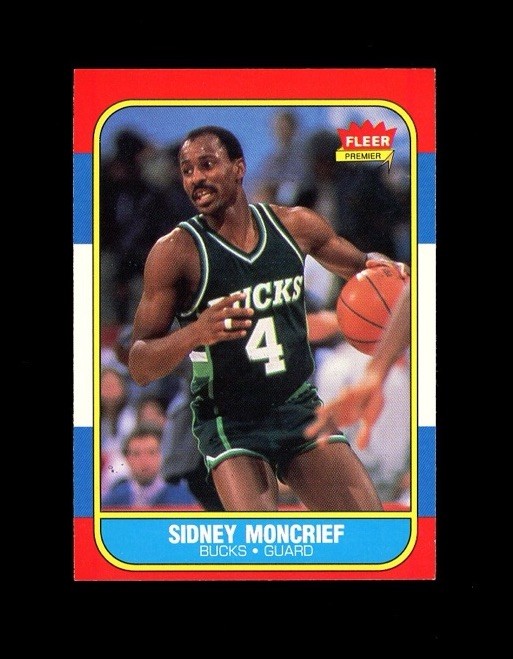 1986-87 Fleer Premier #75 SIDNEY MONCRIEF! Milwaukee Bucks SEE