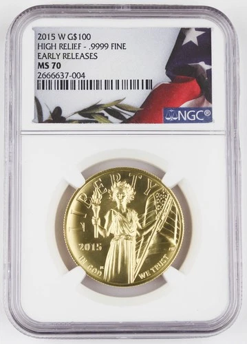2015 W 1 Oz GOLD $100 American Liberty High Relief Coin NGC MS70 Early Releases