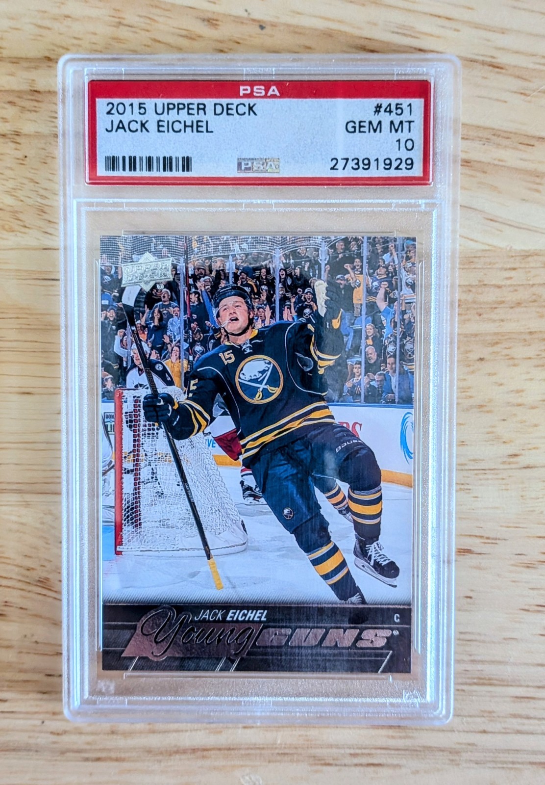 2015 Upper Deck JACK EICHEL #451 Young Guns RC PSA 10