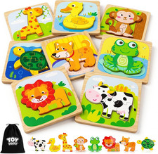 Wooden Puzzles for Toddlers 2-4, Montessori Toys for 1 2 3 Year Old Boys Girls,