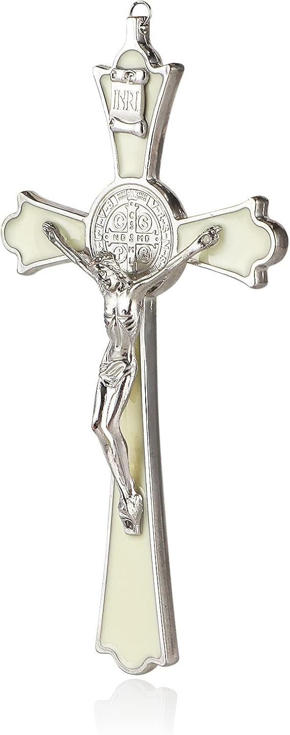 Saint Benedict Enamel Crucifix - Crucifix Wall Cross Metal Wall Art-8 Inch Cr...