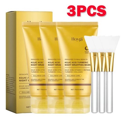 3PCS Medicube Kojic Acid Turmeric Night Wrapping Mask 75ml | Brightening/Glows