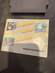 Super Mario Bros /Duck Hunt /World Class Track Meet - NES - Game & Manual !