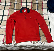 Lacoste 1/4 Zip Sweatshirt Sweater Alligator Large size 3 Crocodile Red