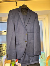BOSS Extra Slim 3-Piece Blue Wool Stretch Twill Suit 42R 34W 29L