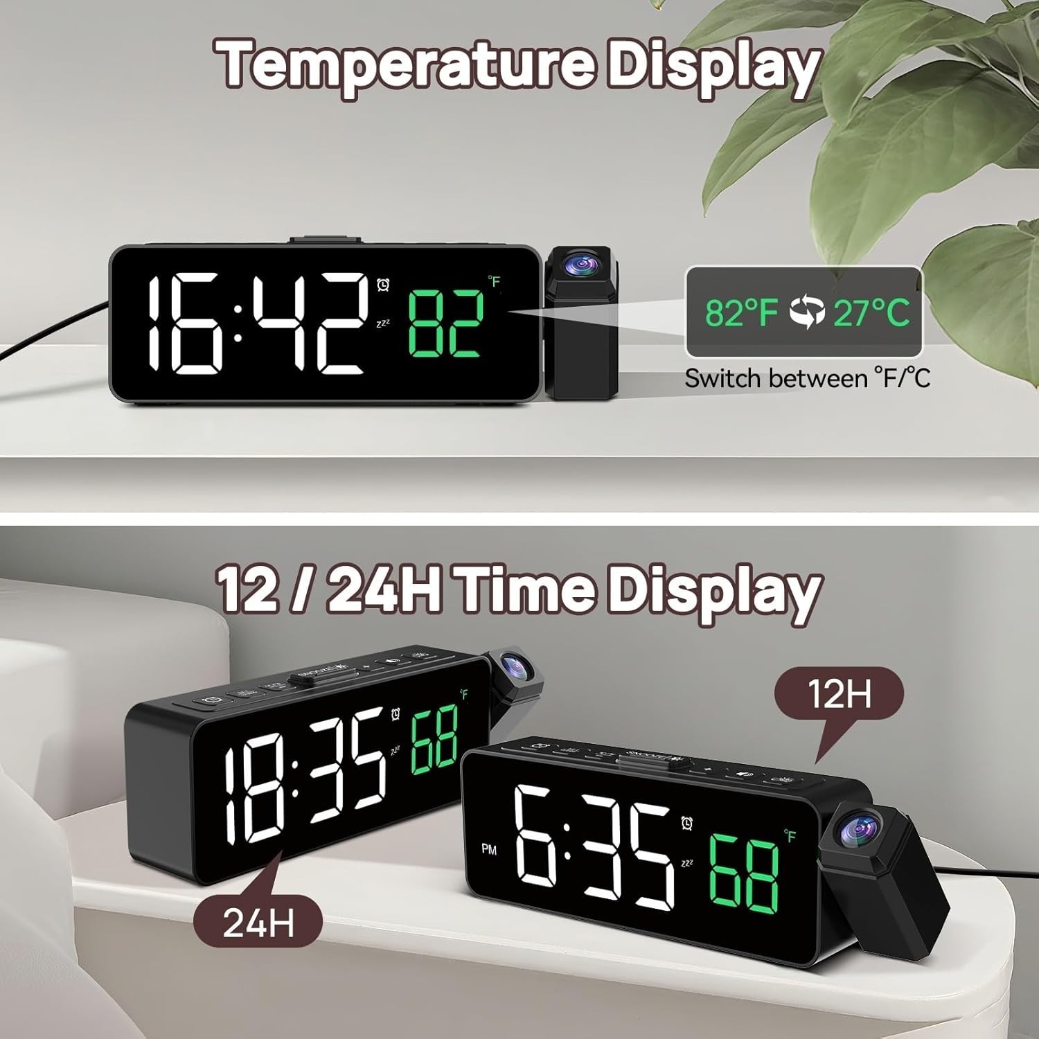 Projection Alarm Clock For Bedroom Radio Alarm Clock With Projection Ceiling On