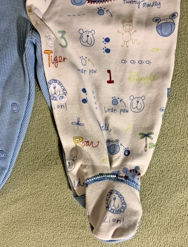 复古 Kids R Us KRU 批量 Tiger Sleeper & 2 件衬衫 Coverall 套装 3-6 Mo Boy 全新带标签 — 第 3/4 张图片