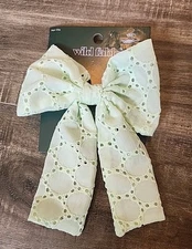 Wild Fable Fabric Eyelet Bow Barrette Light Green