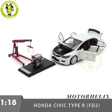 1/18 MOTORHELIX Honda CIVIC Type R FD2 2007 Late Version White Diecast Model Car