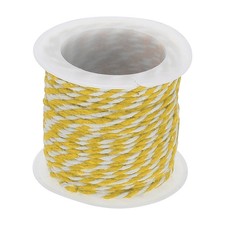 1.5mm Braided Cotton Cord, 11 Yards White/Yellow 4-Ply Bakers Twine